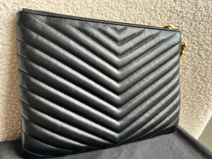 Yves Saint Laurent (YSL) Black Monogram Clutch Pouch (RRP £530)
