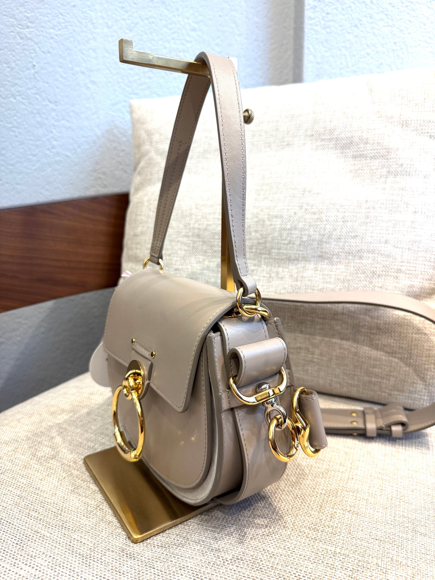 Tess Small Motty Grey Gold Hardware
