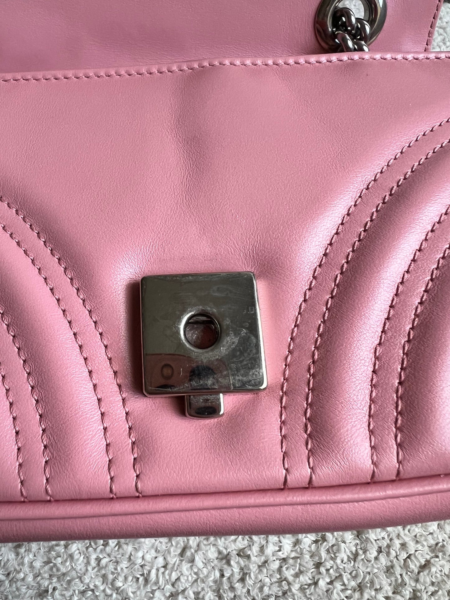 Gucci GG Pale Pink Marmont Mini Shoulder Bag (RRP £1,890)