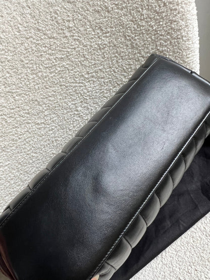 Yves Saint Laurent (YSL) Medium Black Lou Lou Silver Hardware