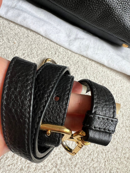 Prada Black Vitello Daino Side Pocket Tote