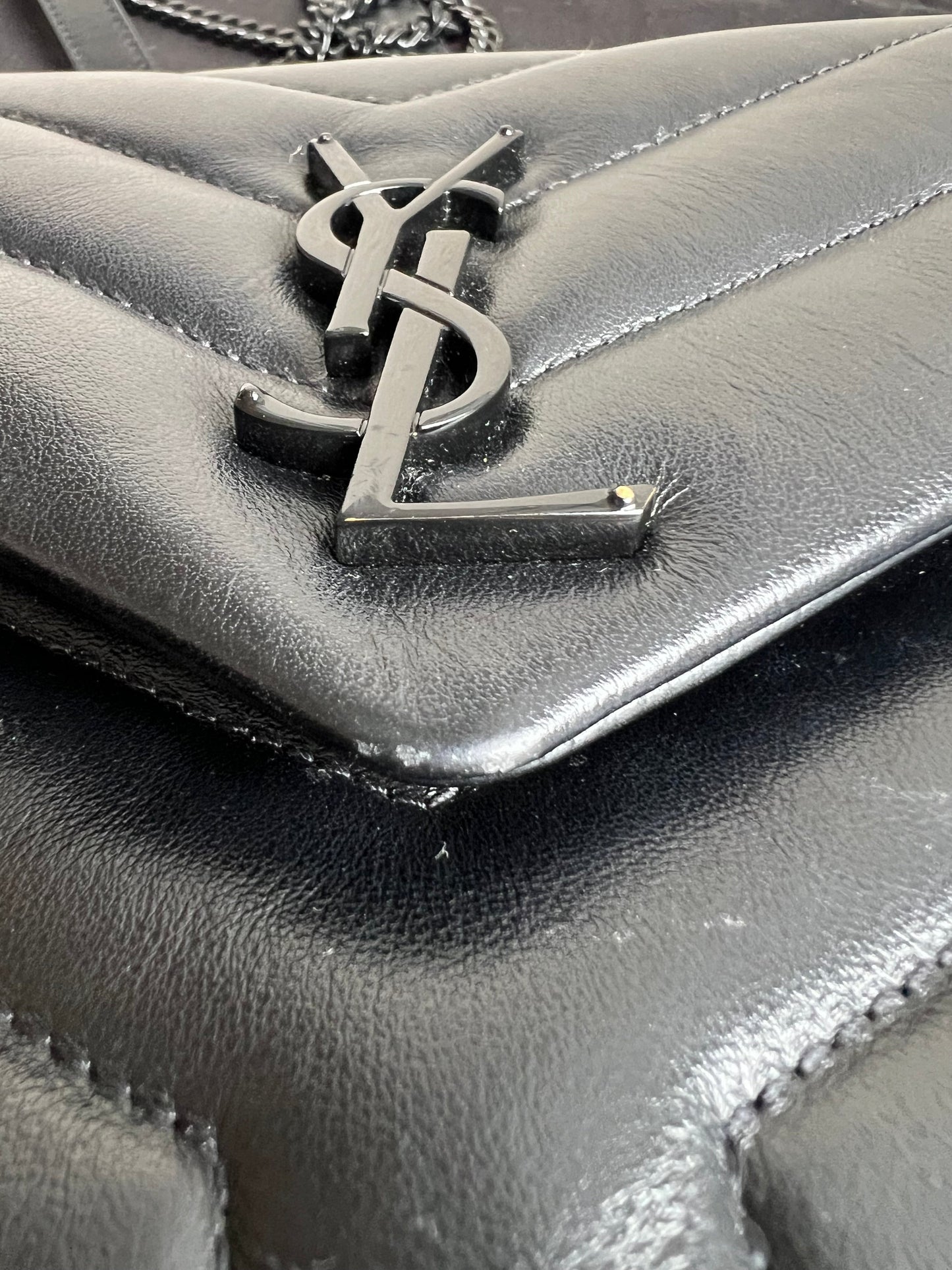 Yves Saint Laurent (YSL) Black on Black Small Lou Lou (RRP £1,940)