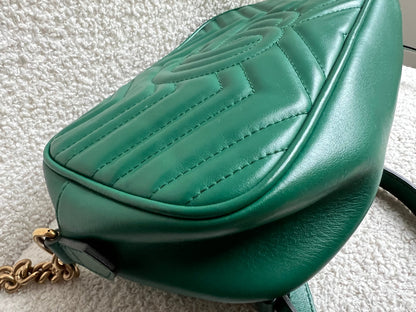 Gucci GG Green Marmont Small Shoulder Bag (RRP £1440)