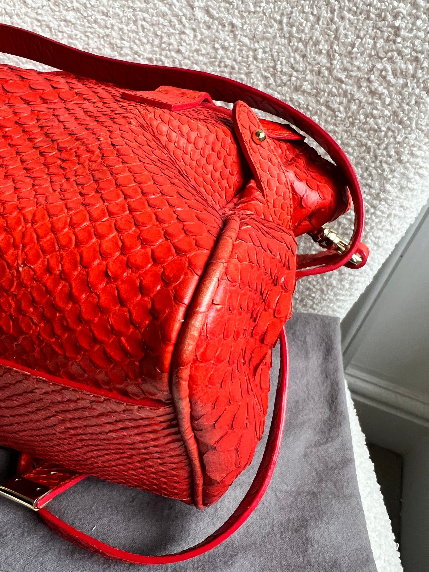 Mulberry Flame Red Silky Snake Print Regular Alexa (RRP £1100)