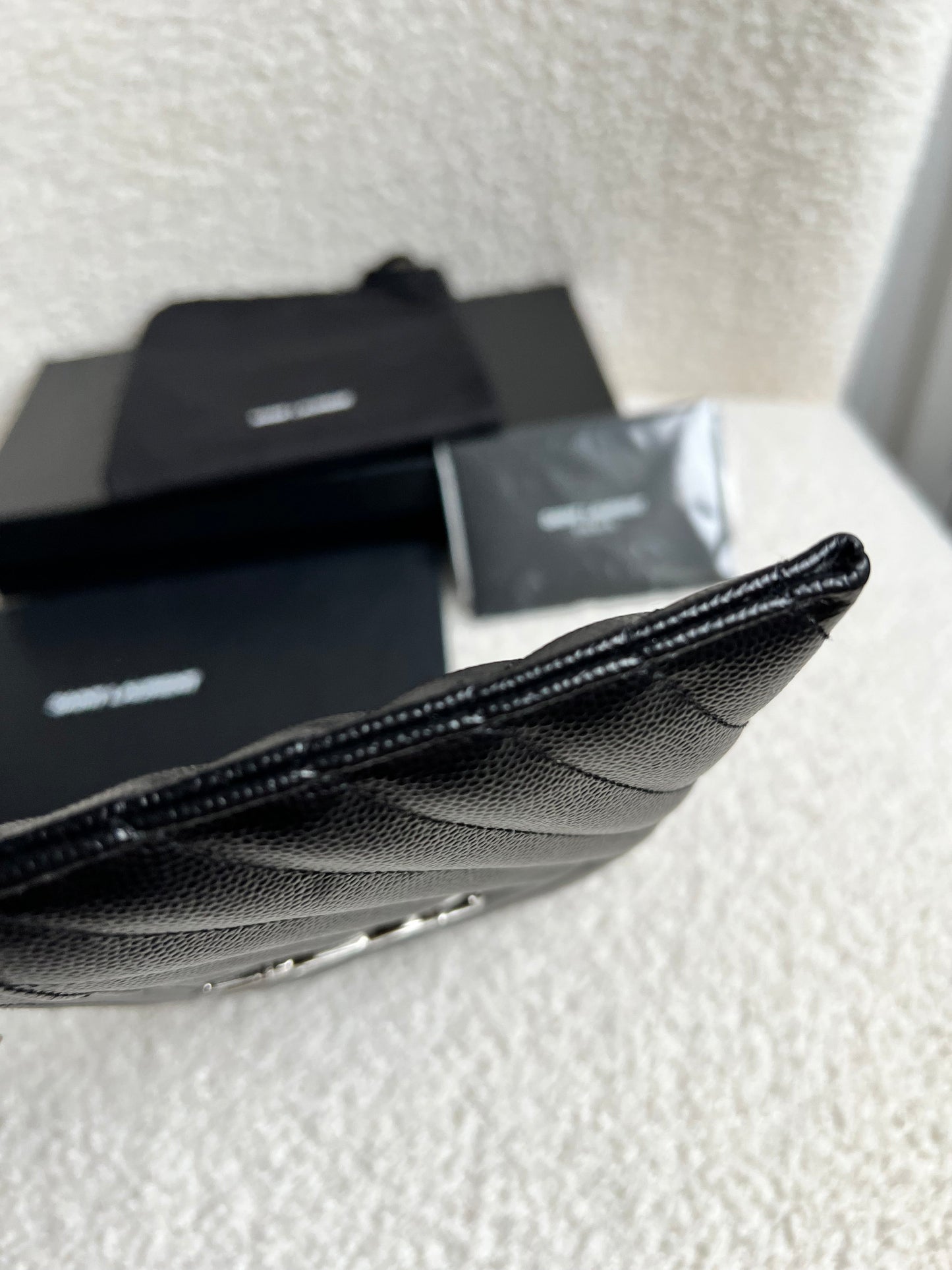 Yves Saint Laurent (YSL) Black Cassandra Zip Pouch (RRP £365)
