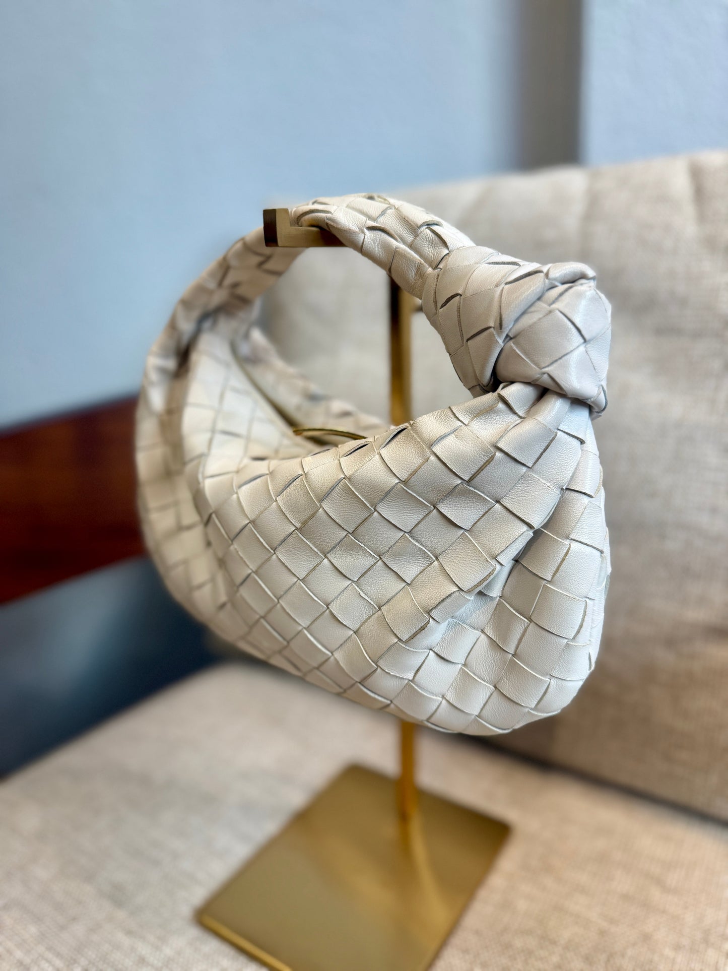 Mini Jodie White Intrecciato Nappa Leather