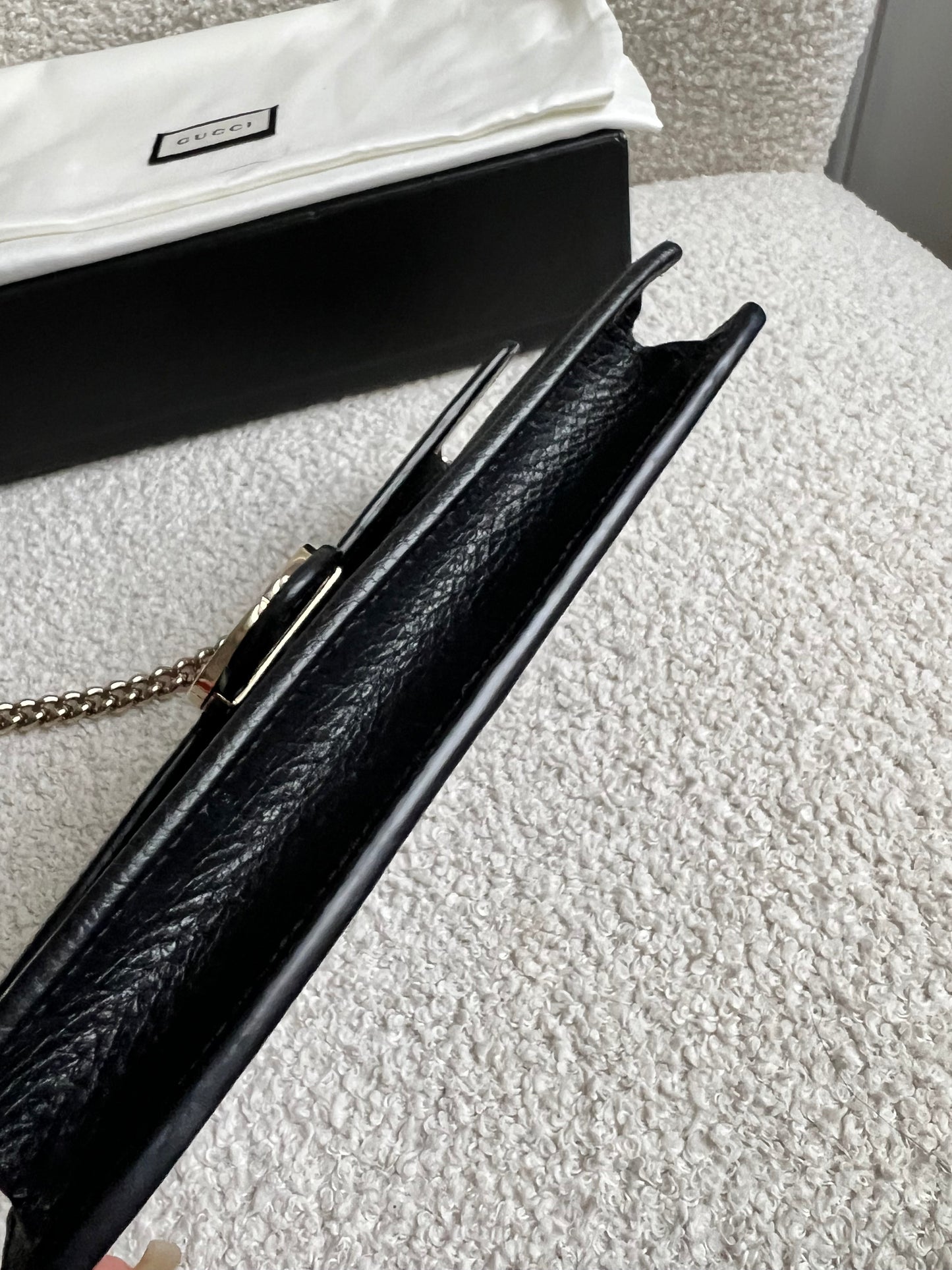 Gucci Black Interlocking GG Chain Wallet