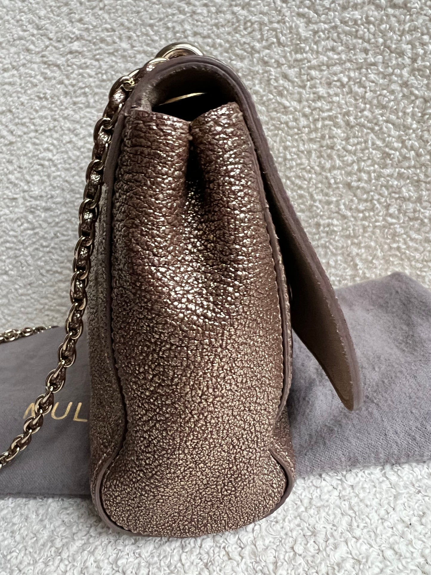 Mulberry Metallic Mushroom Regular Lily with Gold Hardware (RRP £995)