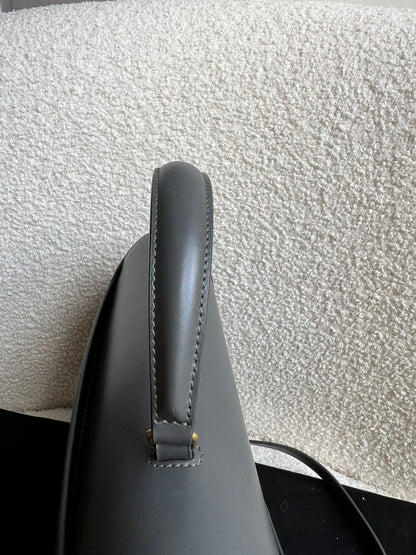 Saint Laurent YSL Cassandra Top Handle with Strap in Storm Grey Calfskin & Suede (RRP £2740)