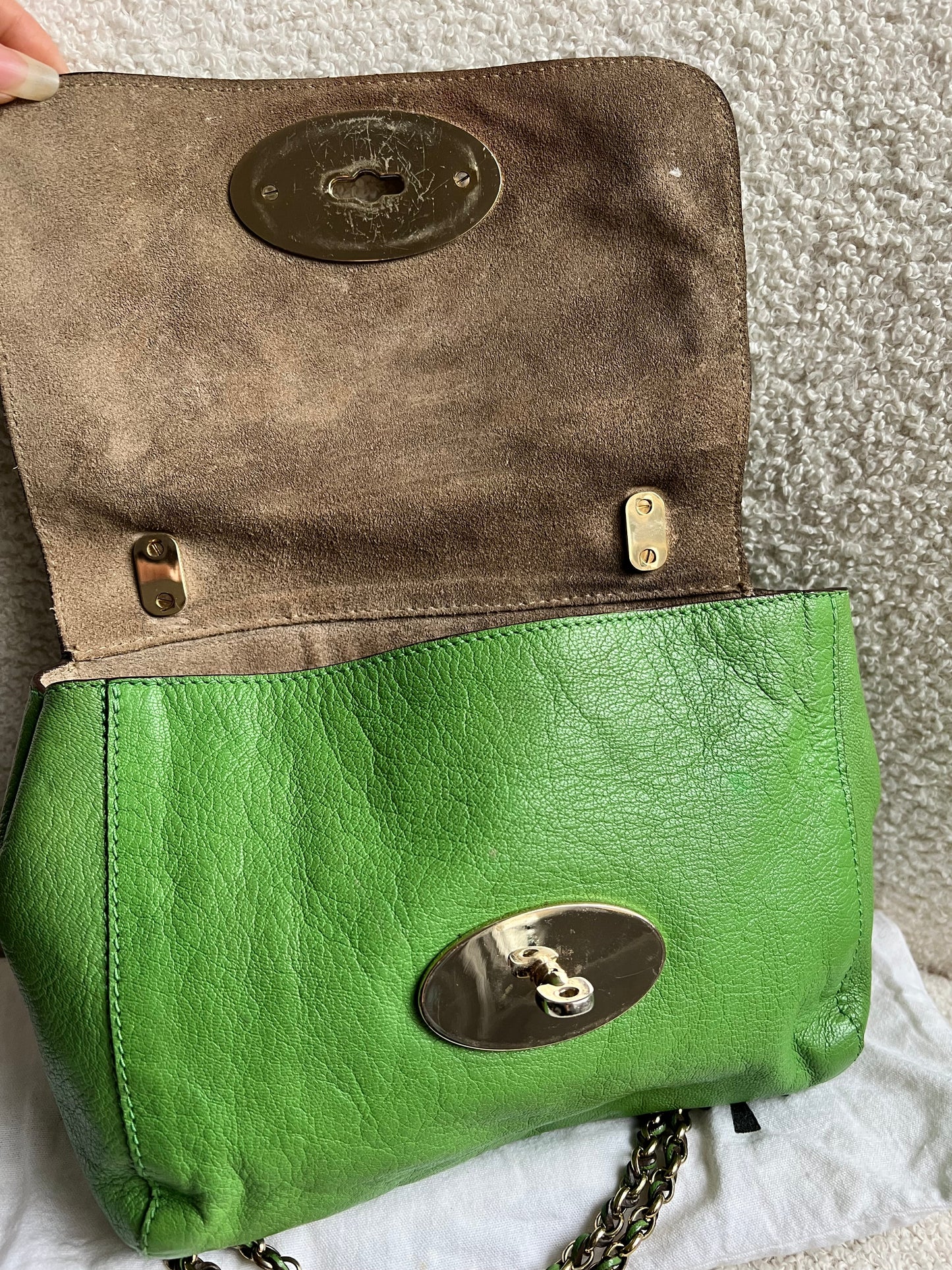 Mulberry Grass Green Regular Lily with Gold Hardware (RRP £895)