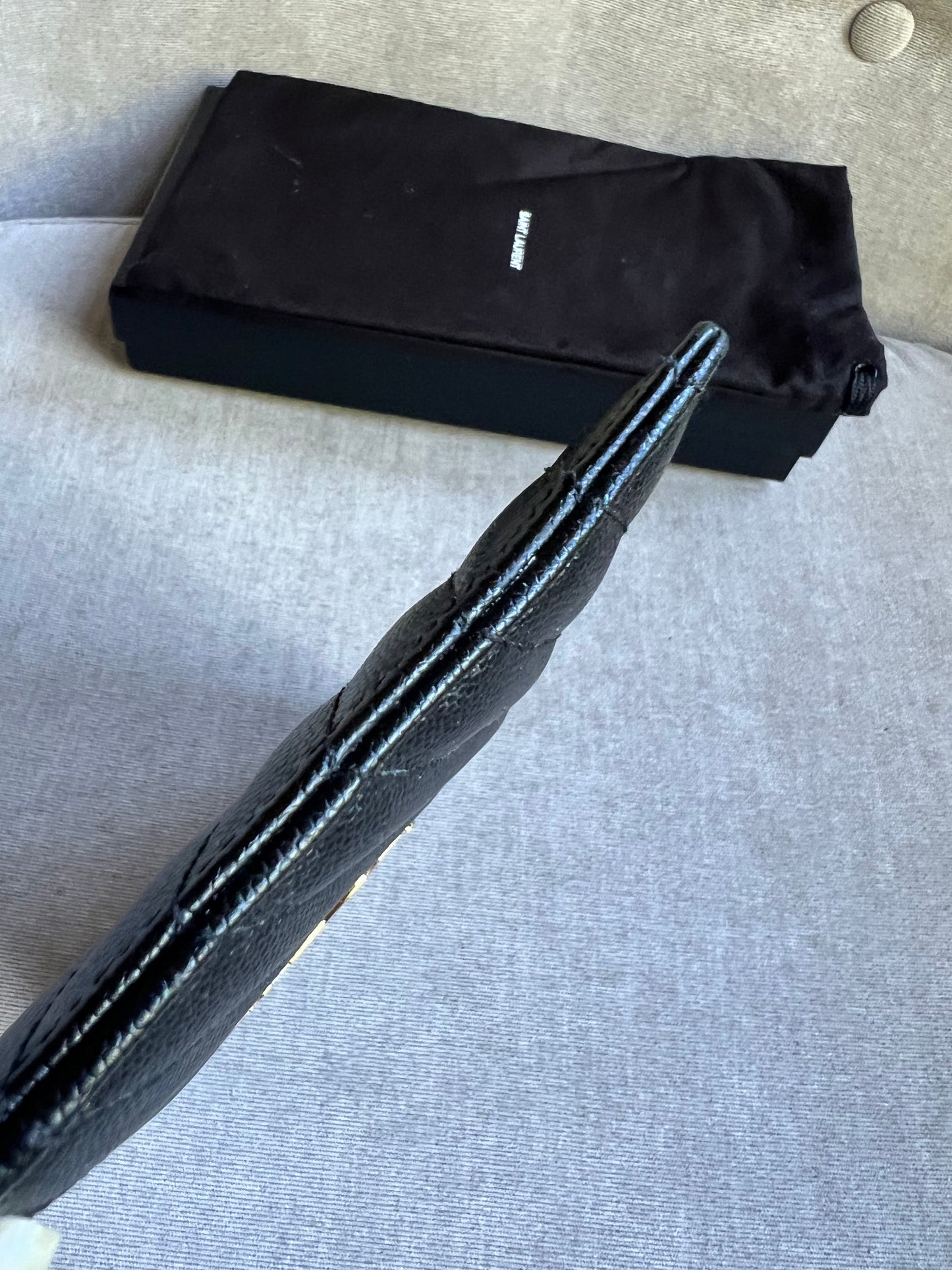 Yves Saint Laurent (YSL) Black Cassandra Zip Pouch (RRP £365)