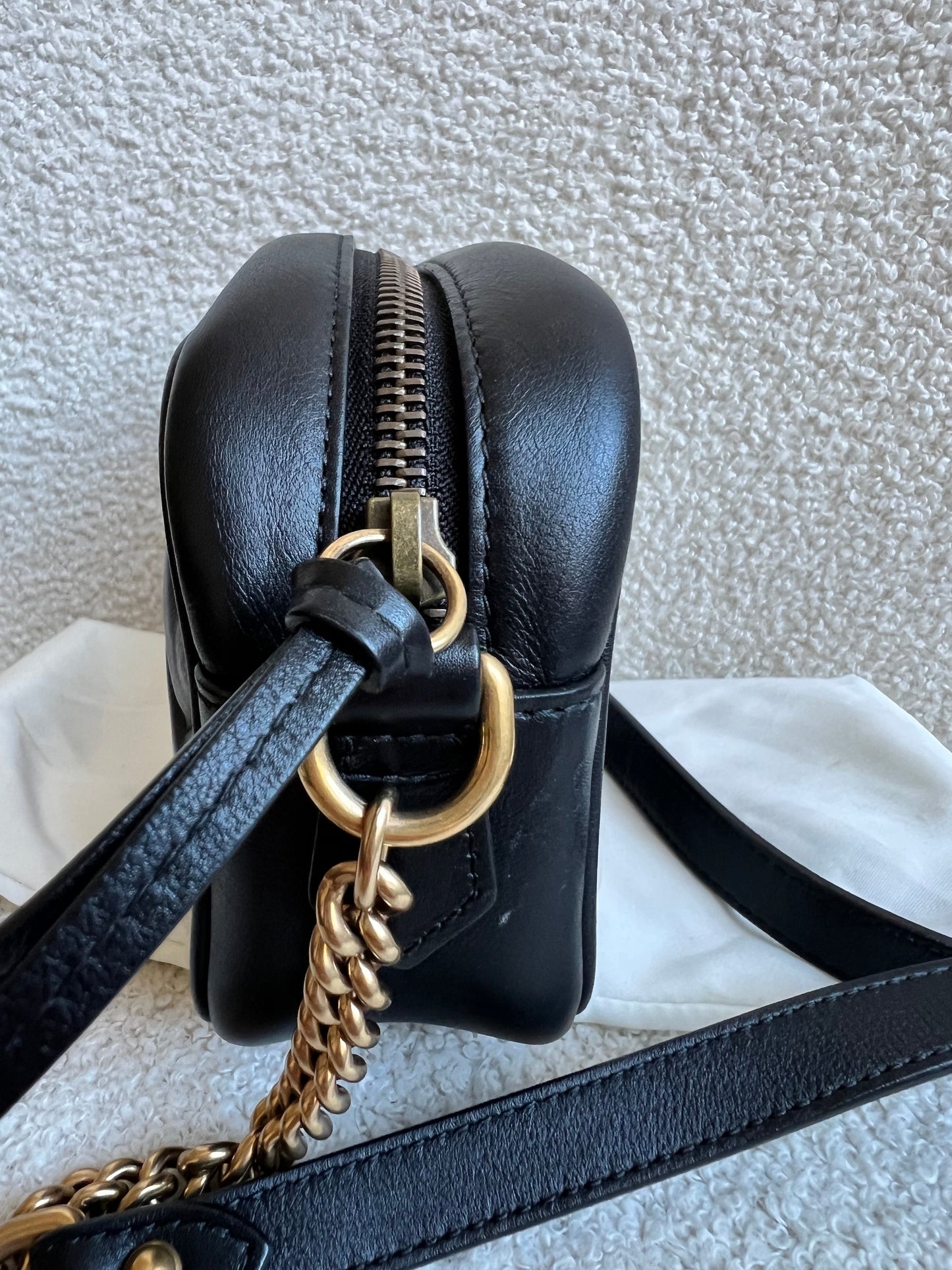 Gucci GG Black and White Marmont Mini Shoulder Bag (RRP £1,360)