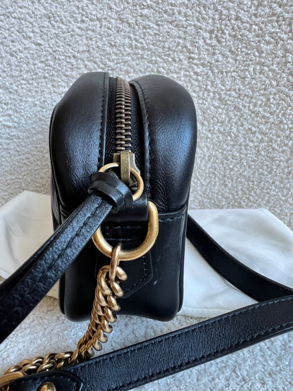 Gucci GG Black and White Marmont Mini Shoulder Bag (RRP £1,360)