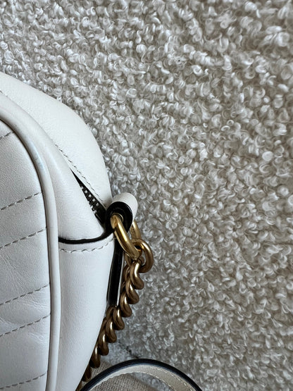 Gucci GG White Marmont Small Shoulder Bag (RRP £1440)