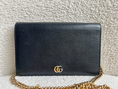 Gucci Black GG Marmont Chain Wallet (RRP £790)