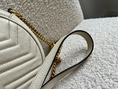 Gucci GG Round White Marmont Small Shoulder Bag (RRP £1,090)