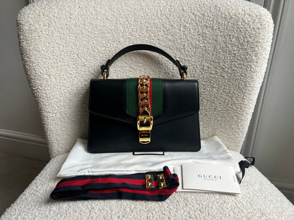 Gucci Navy Blue Sylvie Small Bag (RRP £1,920)