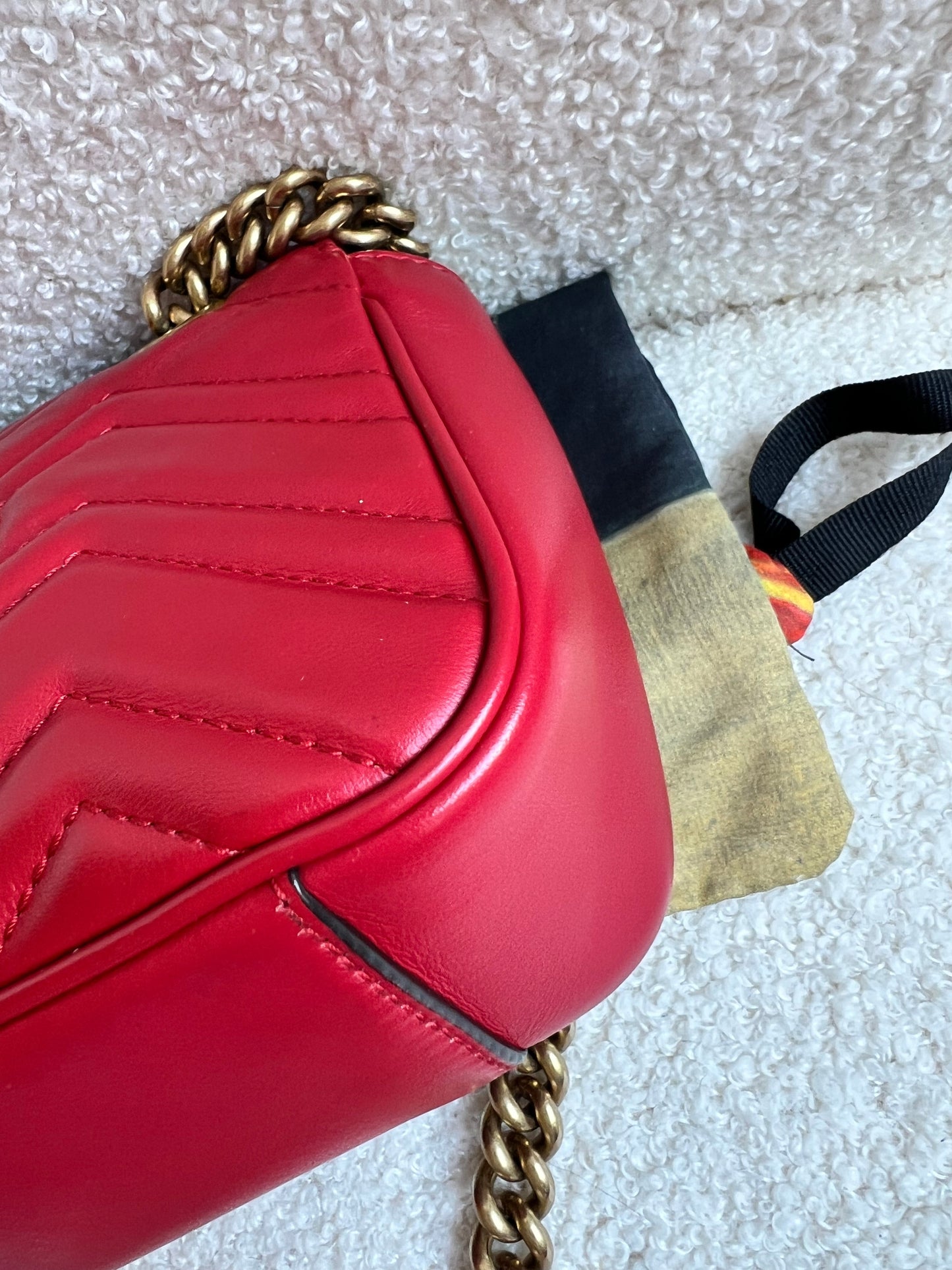 Gucci GG Hibiscus Red Marmont Mini Shoulder Bag (RRP £1,890)