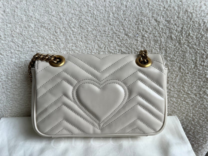 Gucci GG White Marmont Mini Shoulder Bag (RRP £1,890)