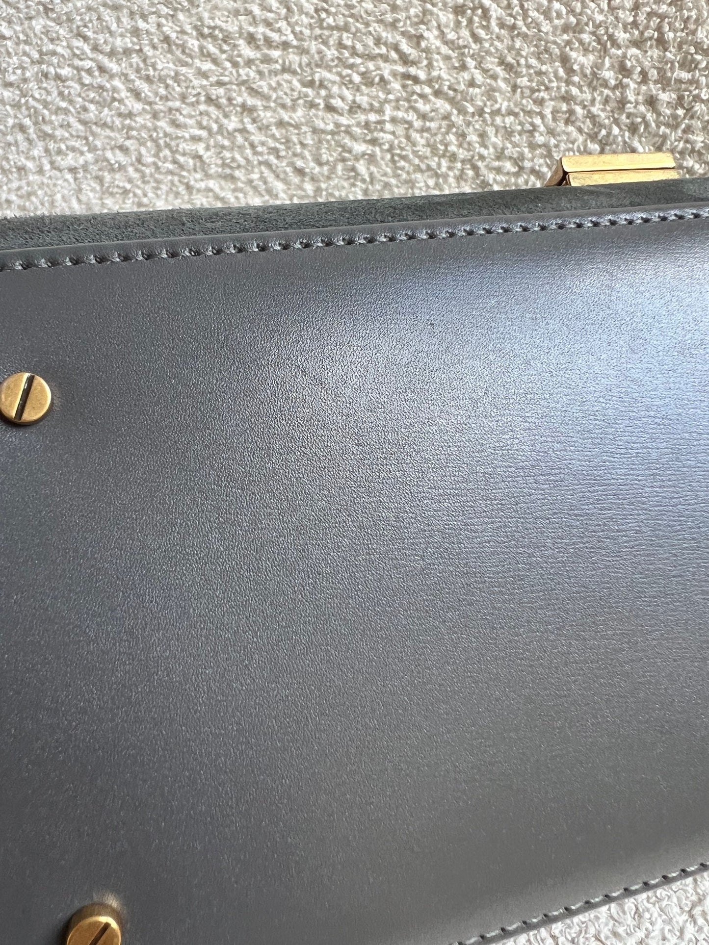 Saint Laurent YSL Cassandra Top Handle with Strap in Storm Grey Calfskin & Suede (RRP £2740)