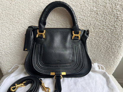 Chloe Black Mini Marcie Double Carry Bag