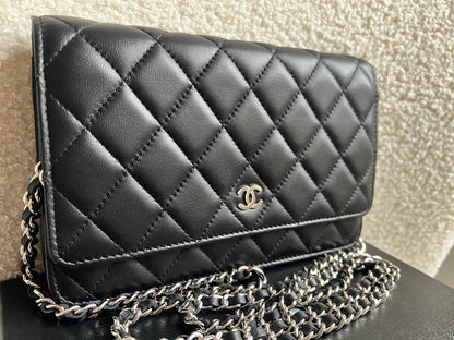 Chanel Wallet on Chain in Black Lambskin Silver Hardware (RRP £2,930)