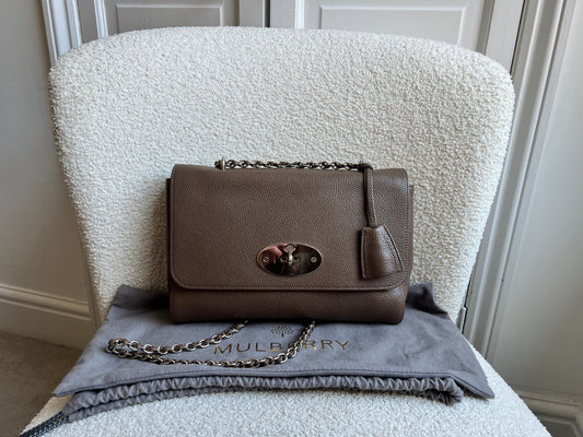 Mulberry Taupe Medium Lily with Silver Hardware (RRP £1095)