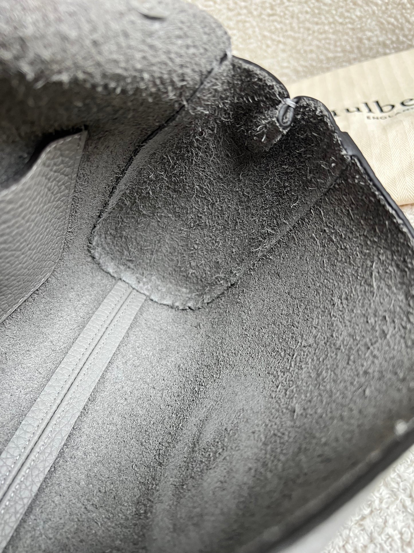 Mulberry Pale Grey Regular Lily Heavy Grain (RRP £1095)