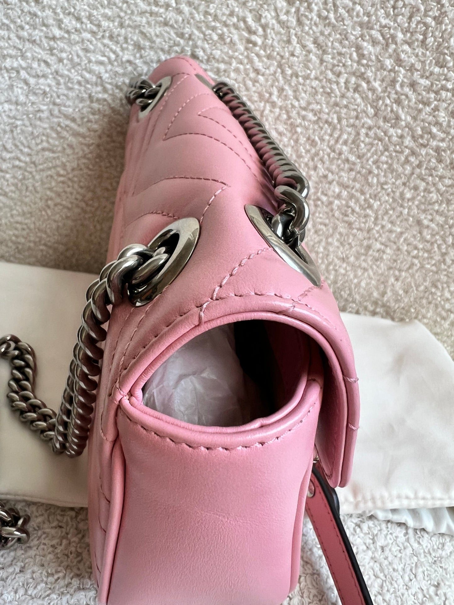 Gucci GG Pale Pink Marmont Mini Shoulder Bag (RRP £1,890)