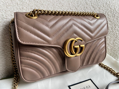 Gucci GG Dusty Pink Marmont Small Shoulder Bag (RRP £2070)