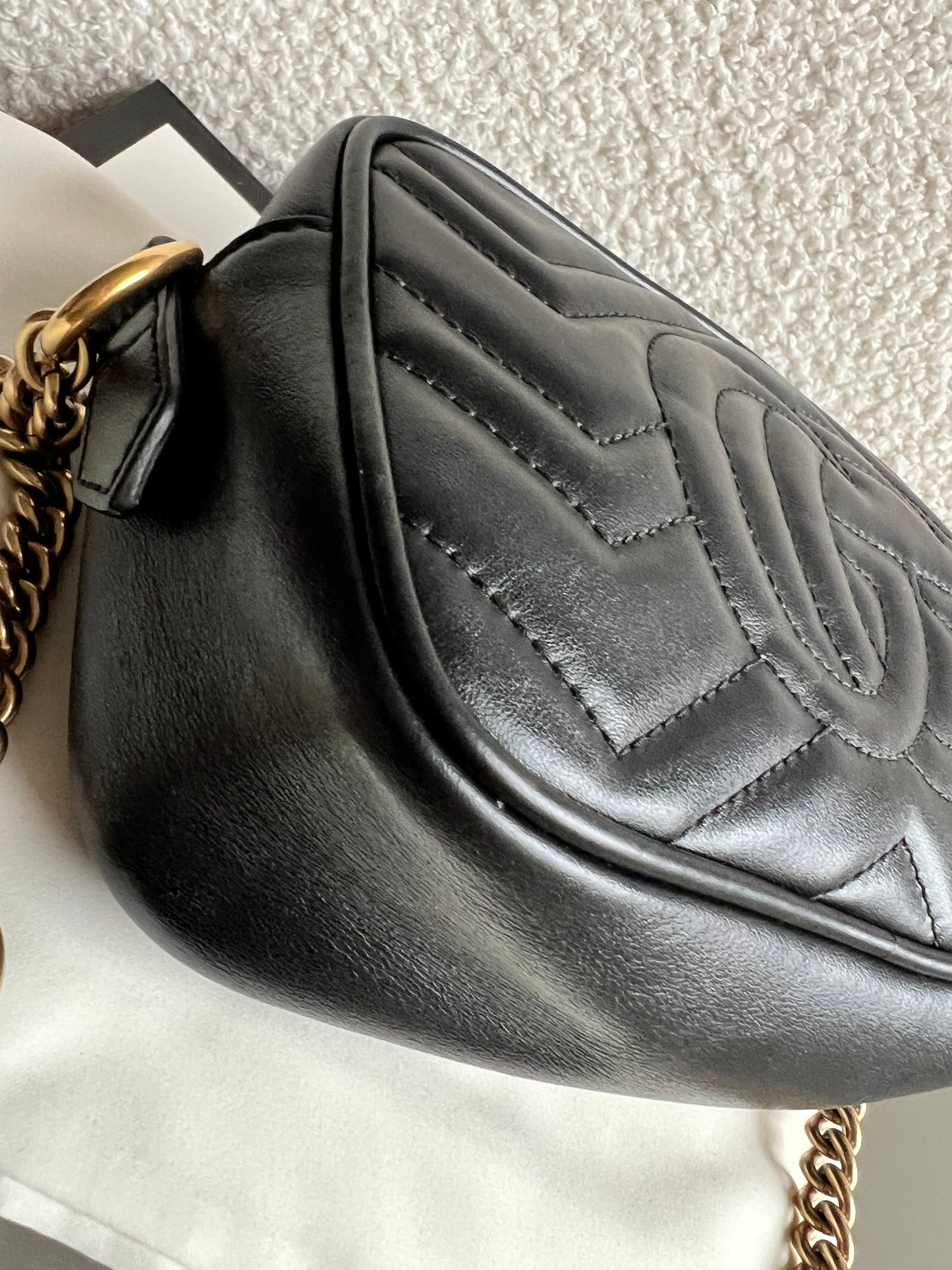 Gucci GG Black Marmont Mini Shoulder Bag (RRP £1,360)