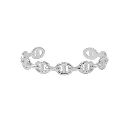 HERMES Chaine d'Ancre Bangle Size LG Silver SV925