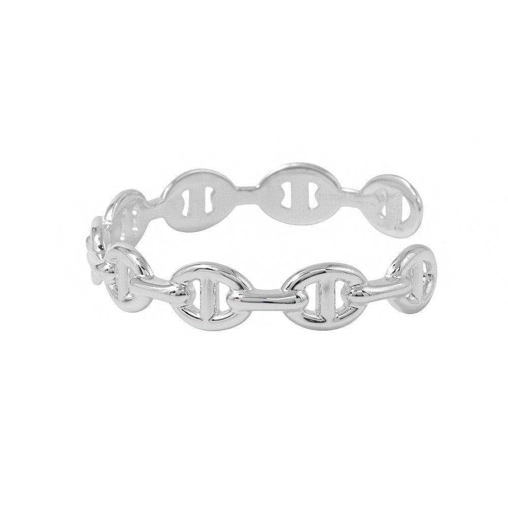 HERMES Chaine d'Ancre Bangle Size LG Silver SV925