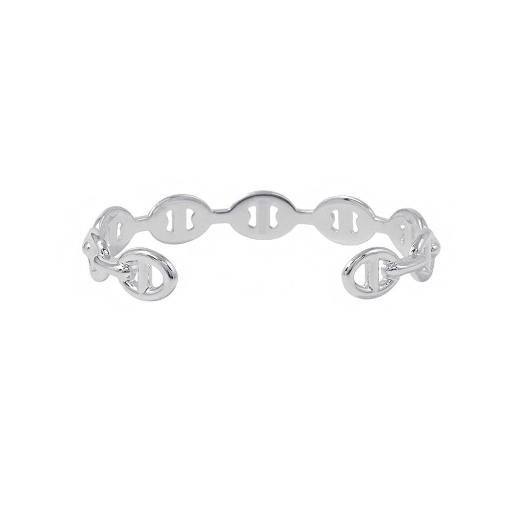 HERMES Chaine d'Ancre Bangle Size LG Silver SV925