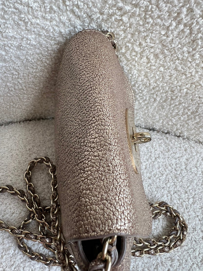 Mulberry Metallic Mushroom Mini Lily with gold Hardware