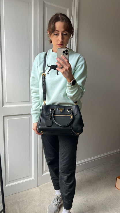 Prada Black Vitello Daino Tote
