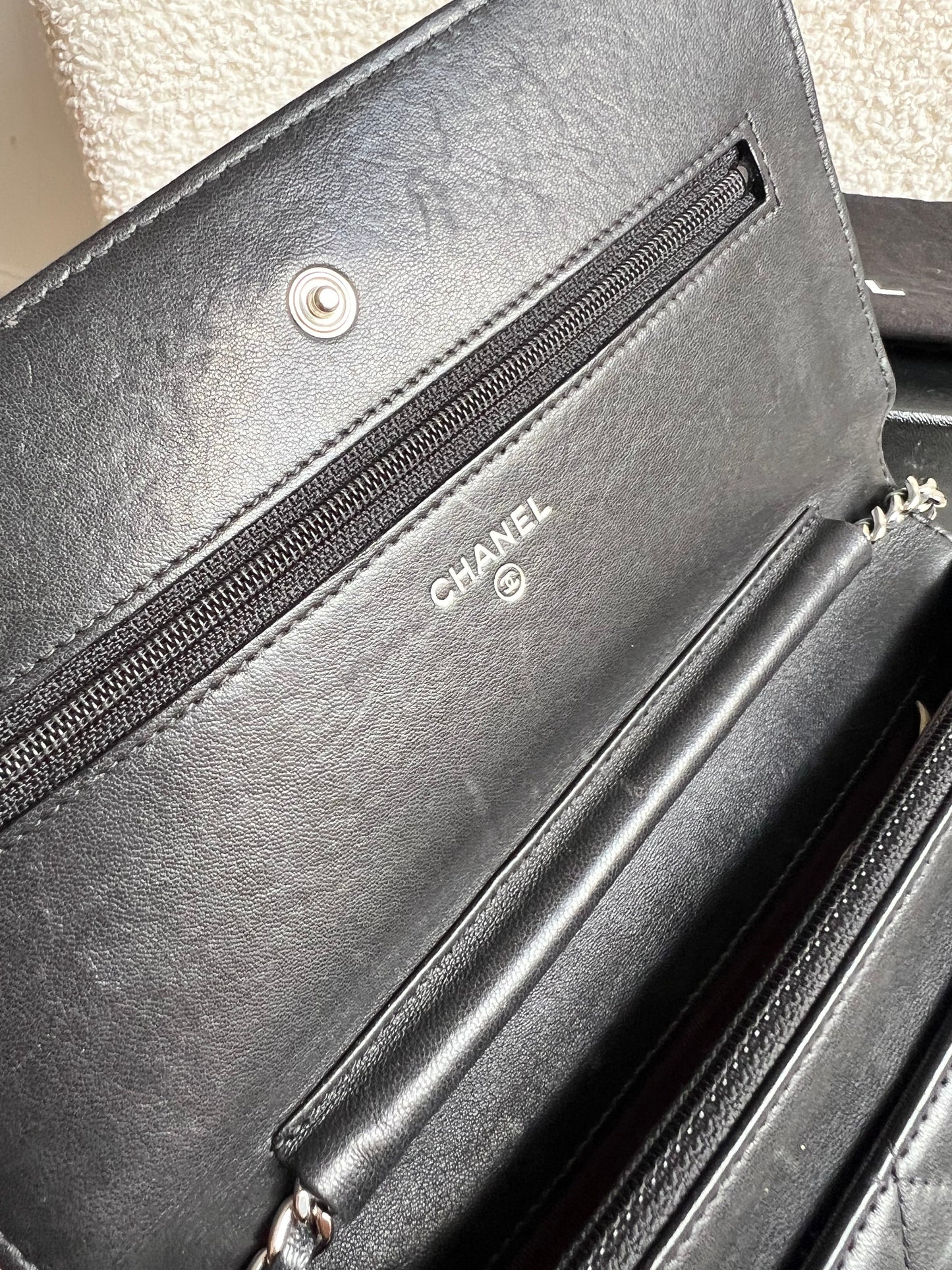 Chanel Wallet on Chain in Black Lambskin Silver Hardware (RRP £2,930)