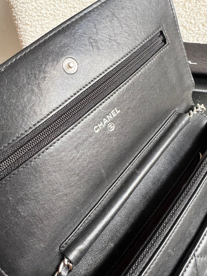 Chanel Wallet on Chain in Black Lambskin Silver Hardware (RRP £2,930)
