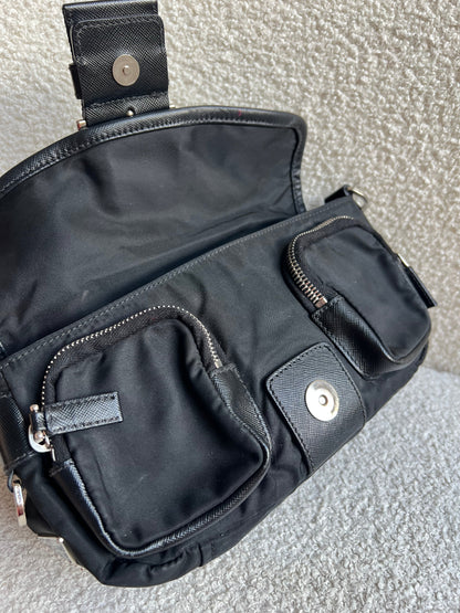Prada Vintage Nylon Buckle Shoulder Bag