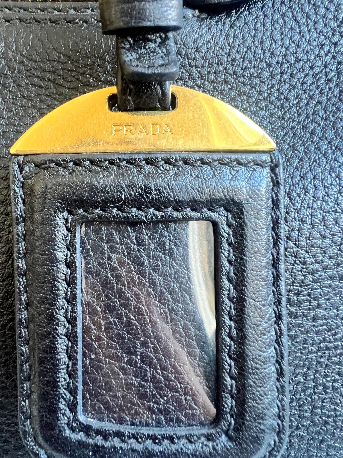 Prada Black Vitello Daino Tote