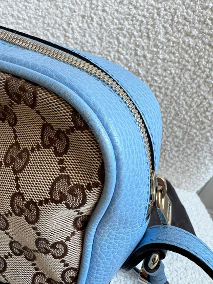 Gucci Bree GG Canvas Light Blue Small Messenger Bag