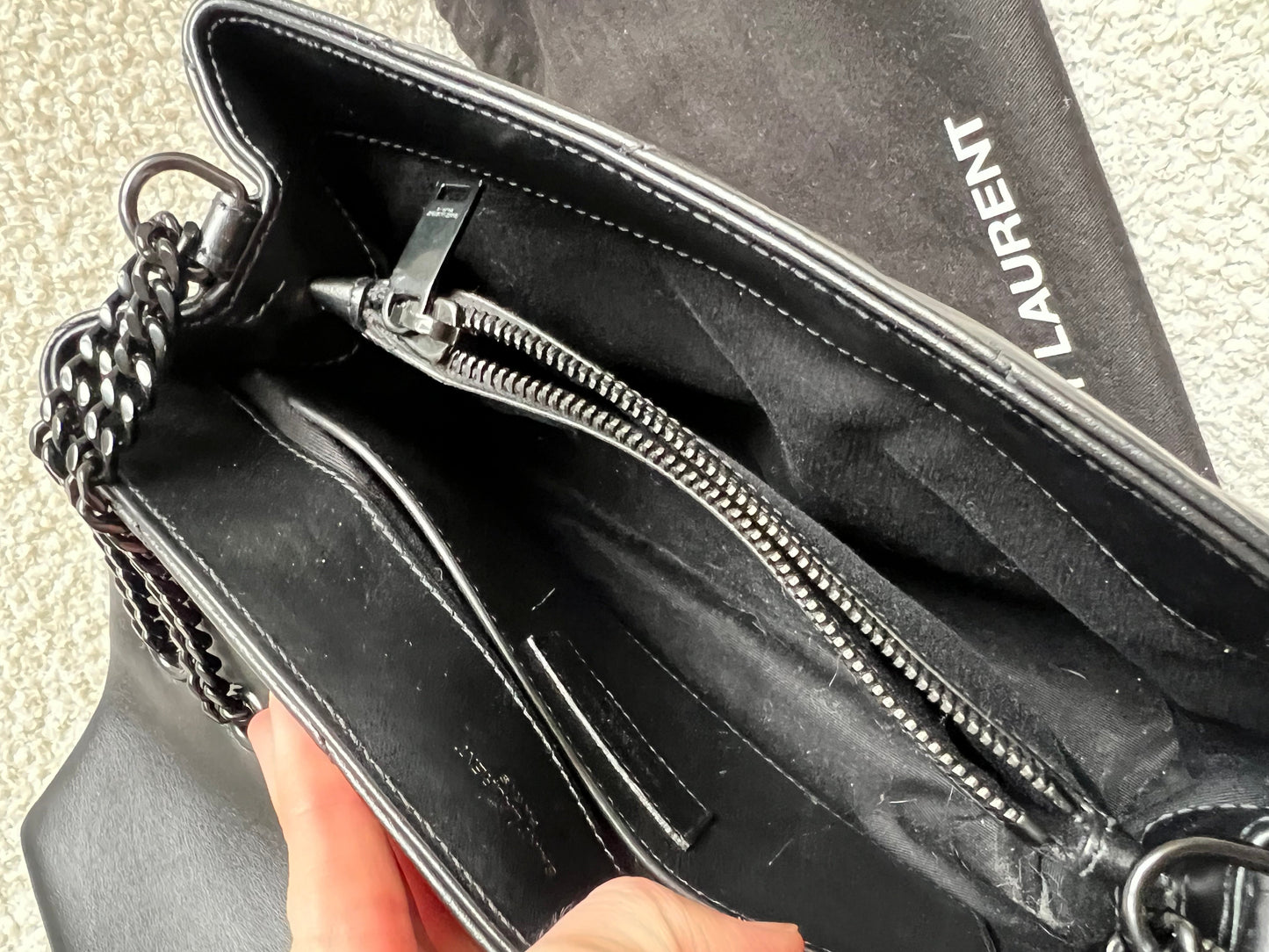 Yves Saint Laurent (YSL) Black on Black Small Lou Lou (RRP £1,940)