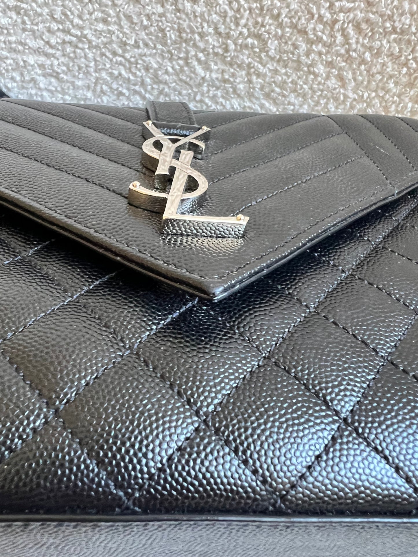 Yves Saint Laurent (YSL) Black Medium Envelope Bag (RRP £2,235)