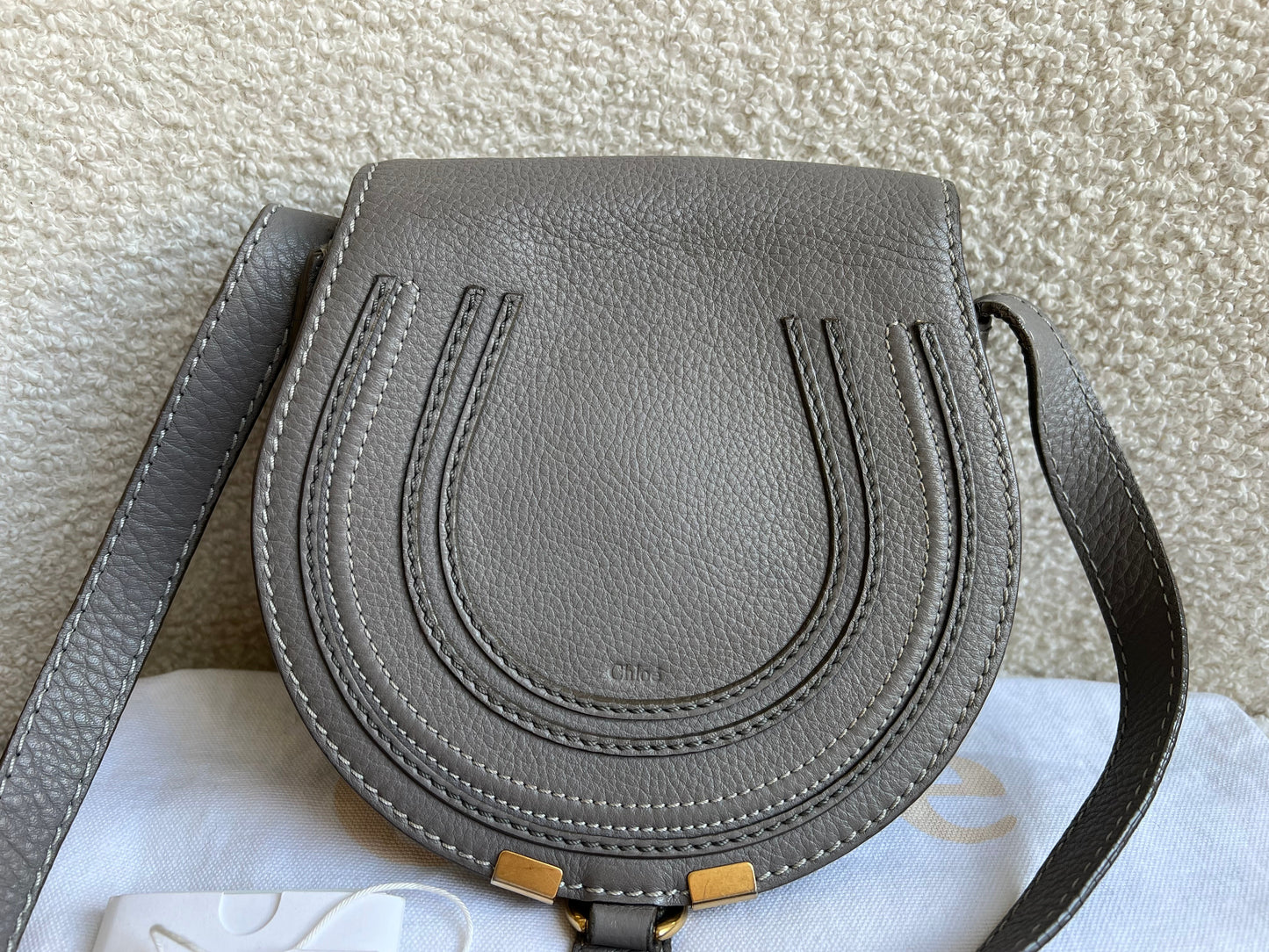 Chloe Small Cashmere Grey Marcie Saddle Bag (RRP £1050)