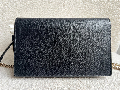 Gucci Black Interlocking GG Chain Wallet
