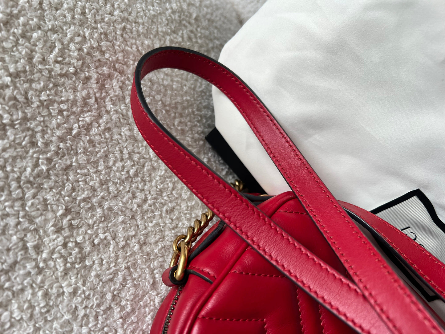 Gucci GG Hibiscus Red Marmont Mini Shoulder Bag (RRP £1360)