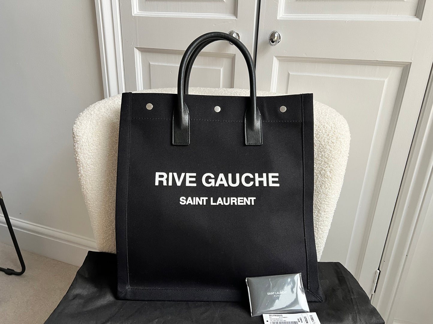 Yves Saint Laurent Rive Gauche NS Tote in Canvas and Printed Leather (RRP £1380)
