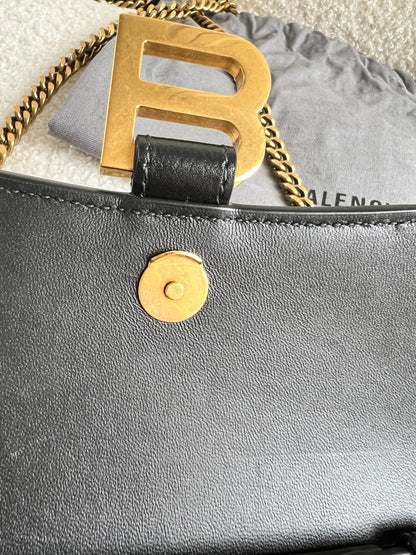 Balenciaga Black Hourglass Wallet on Chain (RRP £1190)
