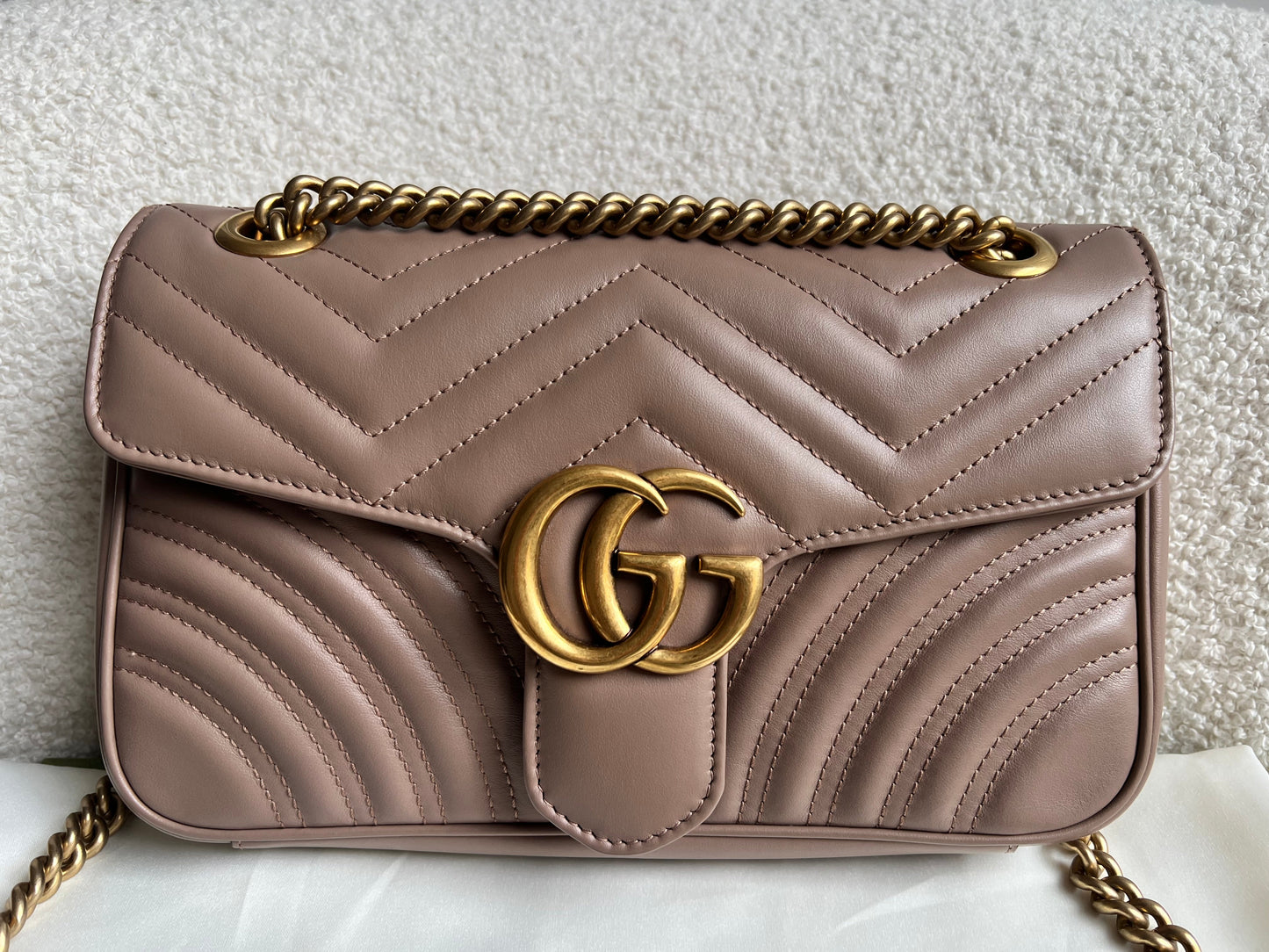 Gucci GG Dusty Pink Marmont Small Shoulder Bag (RRP £2070)