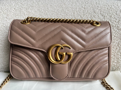Gucci GG Dusty Pink Marmont Small Shoulder Bag (RRP £2070)